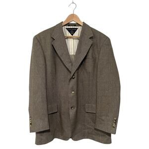 Vintage TOMMY HILFIGER Mens 42R Brown Tweed Sport Coat Blazer Suit Jacket USA
